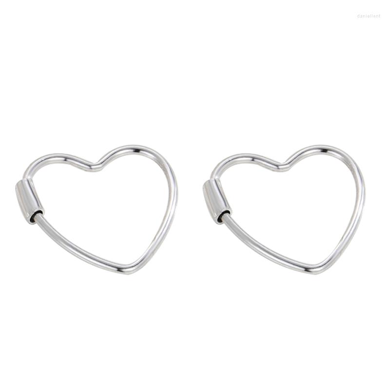 

Stud Earrings S925 Sterling Silver Temperament Heart-shaped Individual Simple Female Jewelry