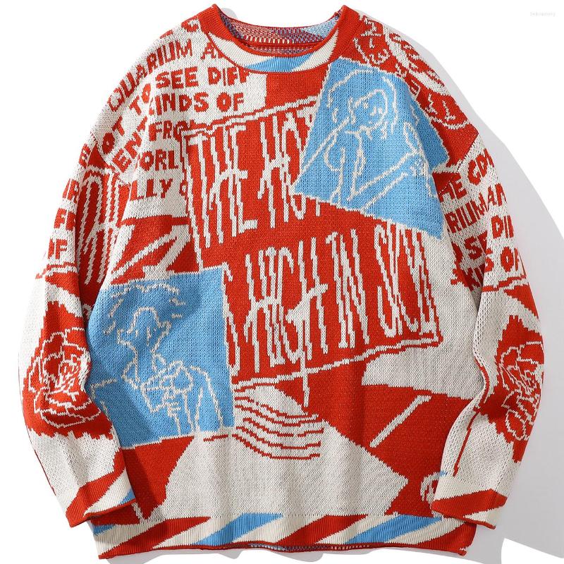 

Men' Sweaters LACIBLE Autumn Winter Sweater Men Women Illustration Graphic Knitted Fashion Harajuku Casual Pullover Cotton, Green