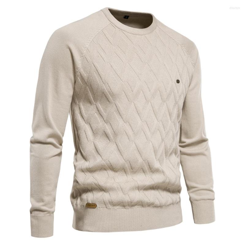 

Men's Sweaters Men Solid Color O-neck Long Sleeve Knitted Male Pullover Winter Fashion Warm For, Y229 chocolate