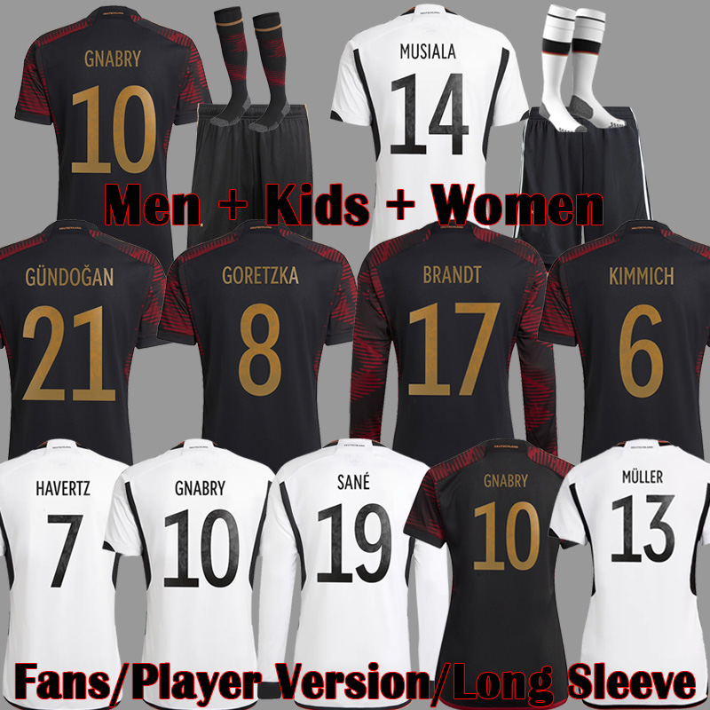 

2022 Germany soccer jerseys GNABRY MULLER GOTZE GORETZKA Long Sleeve KIMMICH Player football shirt MUSIALA germanies BRANDT men kids kit SANE 22 23 GOTZE 33852, Player version home