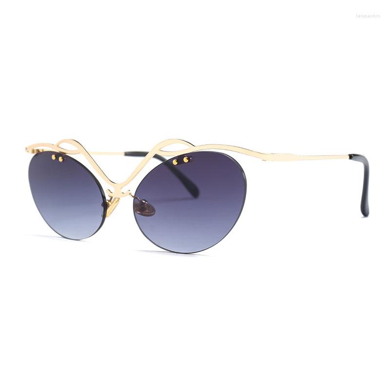 

Sunglasses Vintage Rimless Oval Women Fashion UV400 Eyewear For Men Accessories Luxury Goggles Gafas Oculos Shades 23028DF