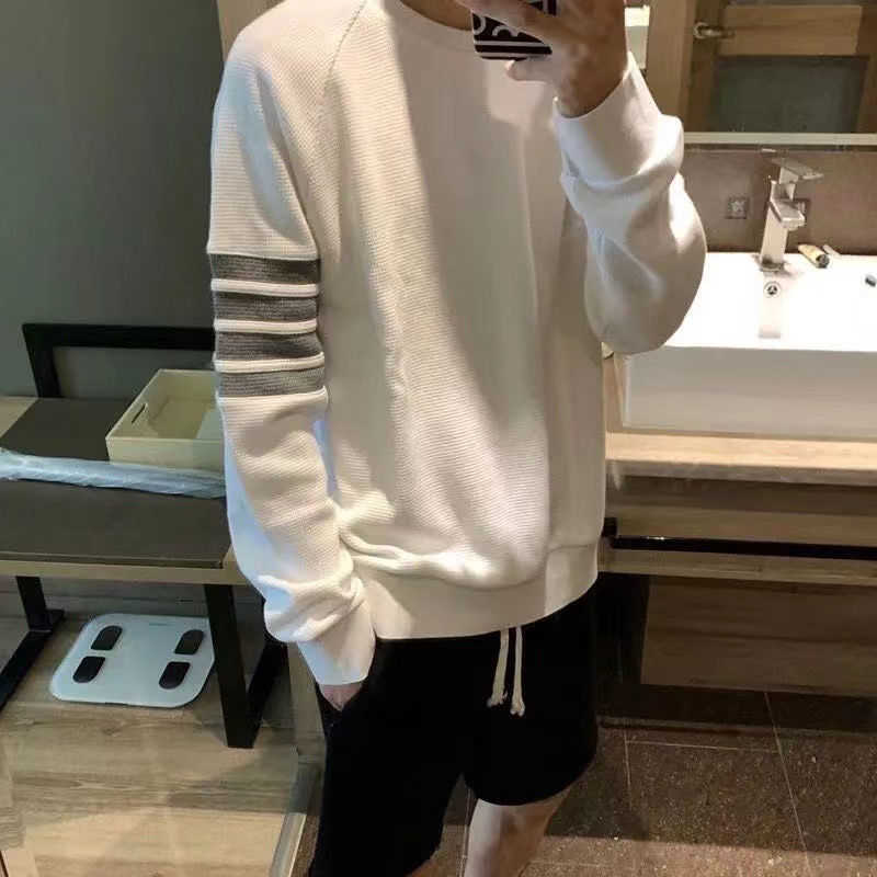 

Designer Sweatshirt Hoodie Thoms Brownns Long Sleeve Letter Print Autumn Winter Trend Tb Stripe Neck Sweater Loose Four Sleeves Men and Women Lovers Casual, White