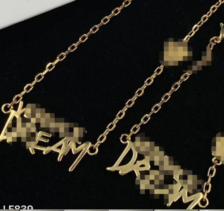 

Fashion Classic Medusa colorful letters Pendants Women's Bracelet Necklace Stud Earring Sets Brass colour diamonds dream Ladies Designer Jewelry MS12 -08, The color of picture show