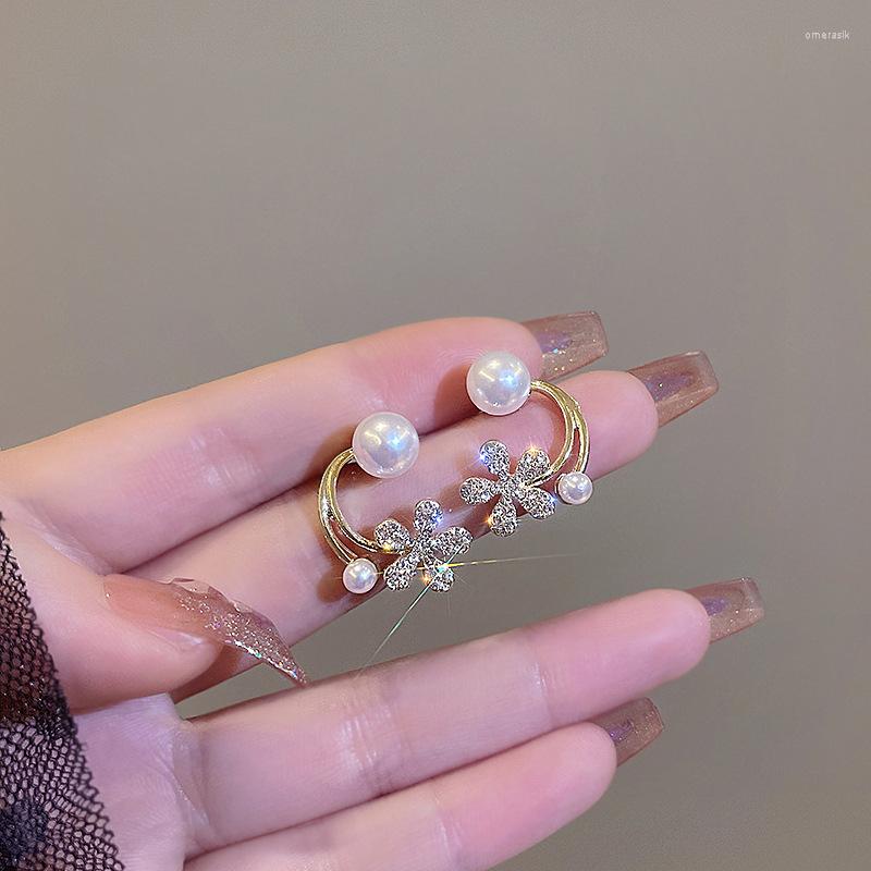 

Dangle Earrings Luxury For Women Vintage Jewelry 2022 Trendy Gold Color Flower Pearl Earring Wedding Party Drop Accessories