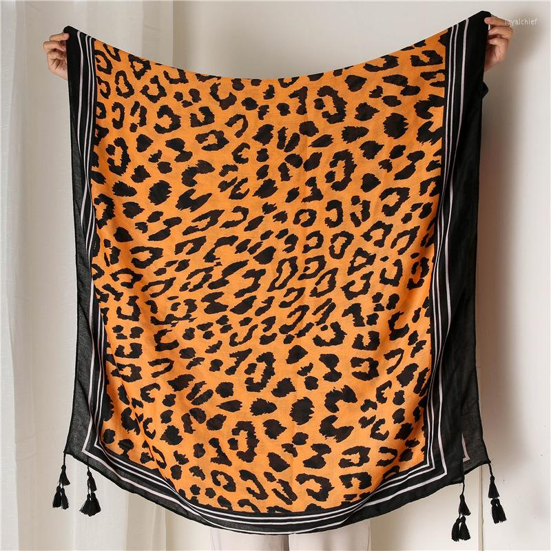 

Scarves Designer 2022 Winter Women Brand Viscose Scarf Female Leopard Tassel Shawls And Hijab Pashmina Foulards Cachecol 180 100Cm