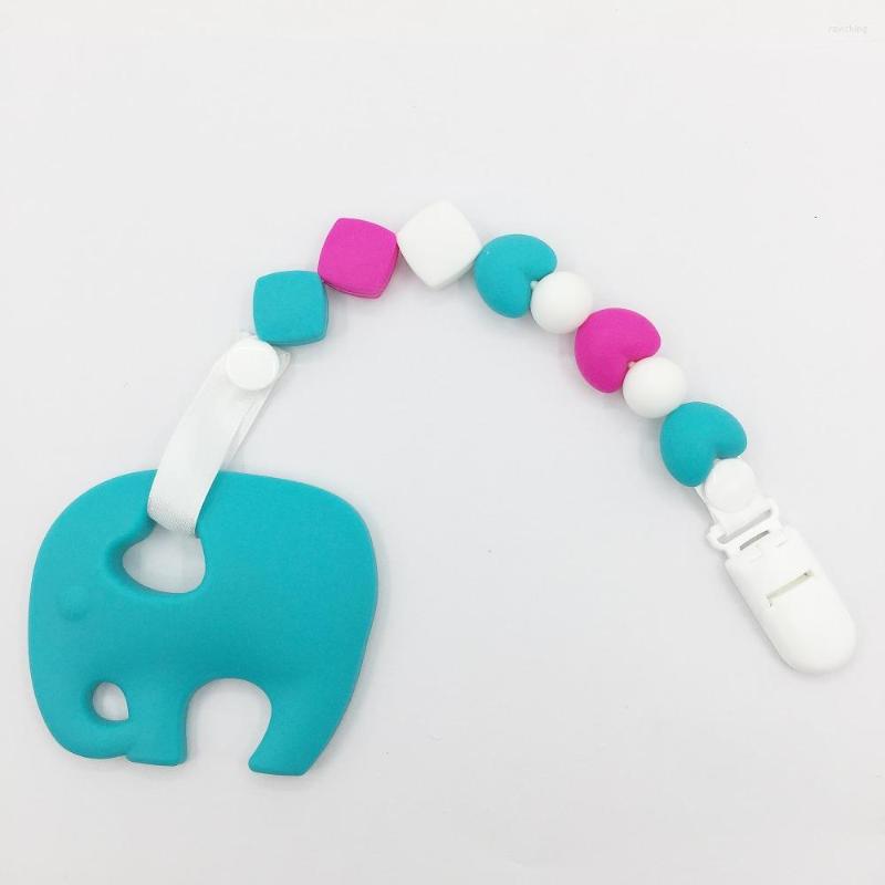 

Pendant Necklaces Elephant Pacifier Clips Silicone Teething Toys Cute Baby Chains Toy For Pacifiers Safe Carrier