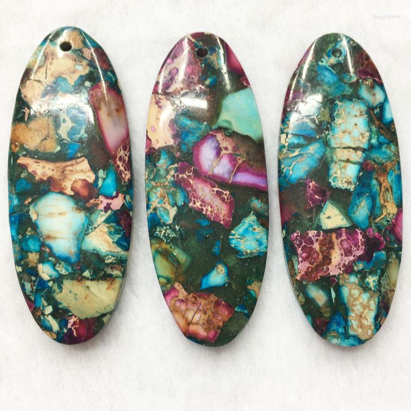 

Pendant Necklaces Women Fashion Jewelry Variscite Jaspe Oval Bead 1pcs D2274