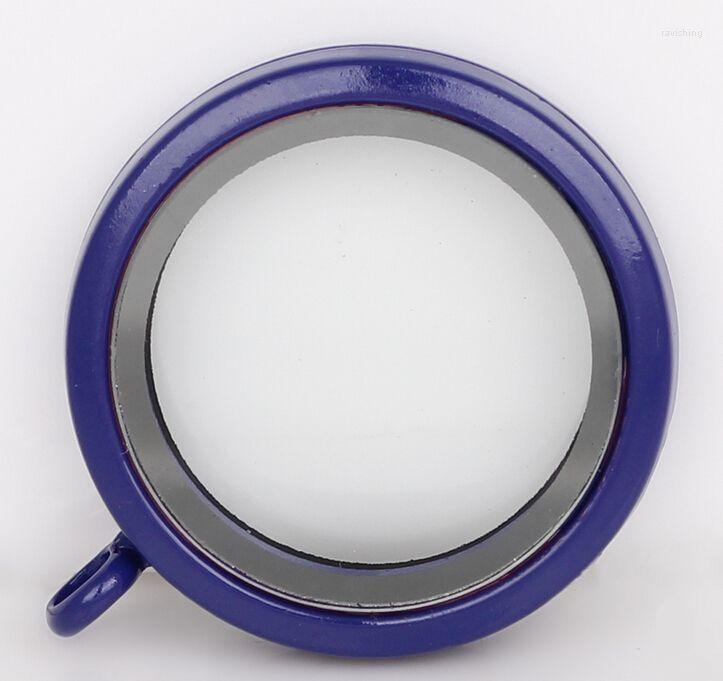 

Pendant Necklaces 10PCS/lot 8Colors Colorful 30MM Plain Round Magnetic Glass Living Memory Floating Locket