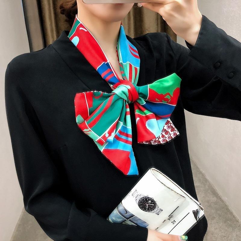 

Scarves Design Twill Scarf Women Rope Plaid Handkerchief Head Silk Wraps Neckerchief For Ladies