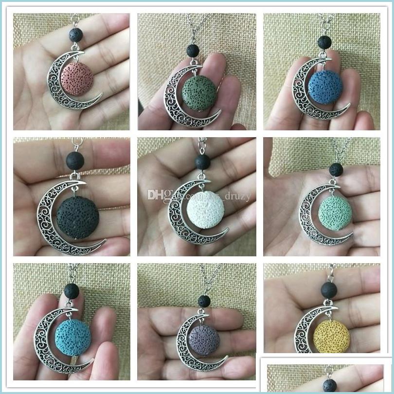 

Pendant Necklaces 9 Styles Colorf Aromatherapy Lava Stone Moon Charms Pendant Essential Oil Diffuser Necklace Jewelry Drop Delivery Dh9Mc