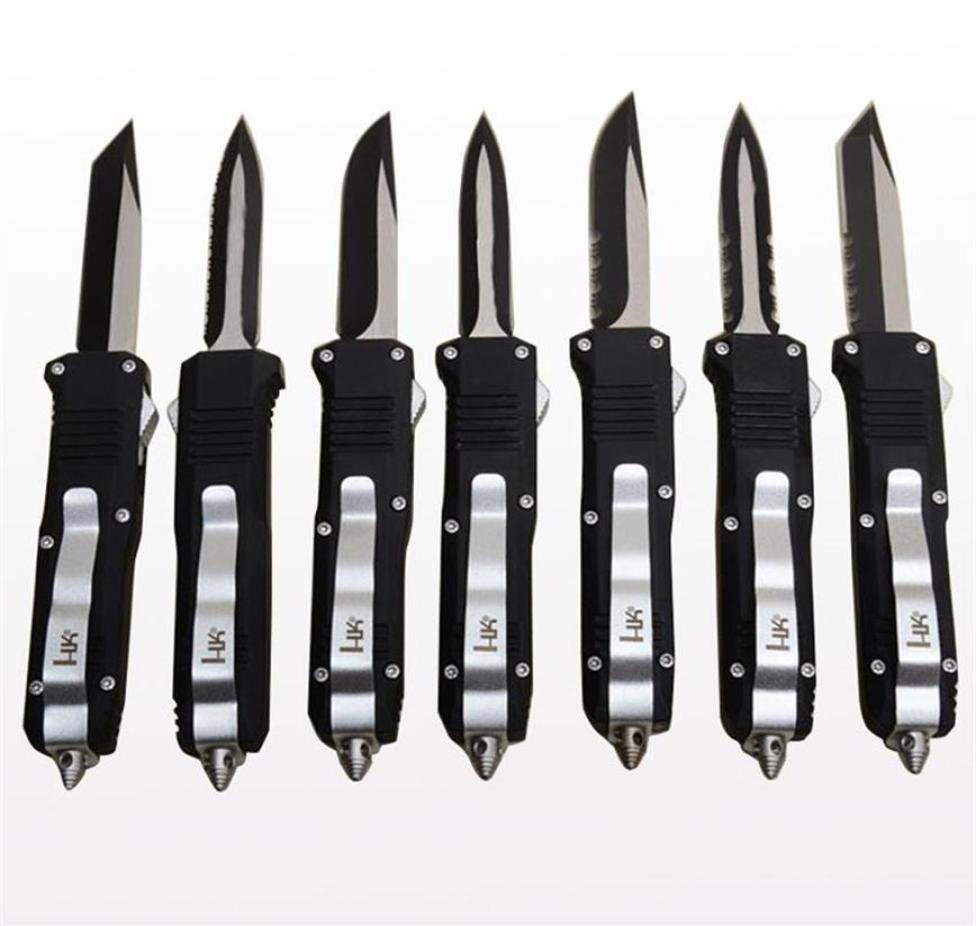 

7 Styles BENCHMADE Mini HK Automatic knives 440 stainless steel blade Infidel Double action Pocket knife with nylon sheath and ret2432081