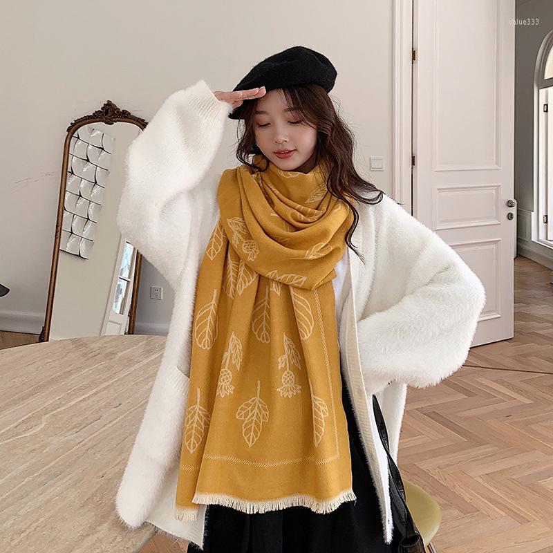 

Scarves Elegant Scarf For Women Imitation Cashmere Vintage Print Sweet Casual Student Winter Warm Female Thick Blanket Long Wrap Shawl