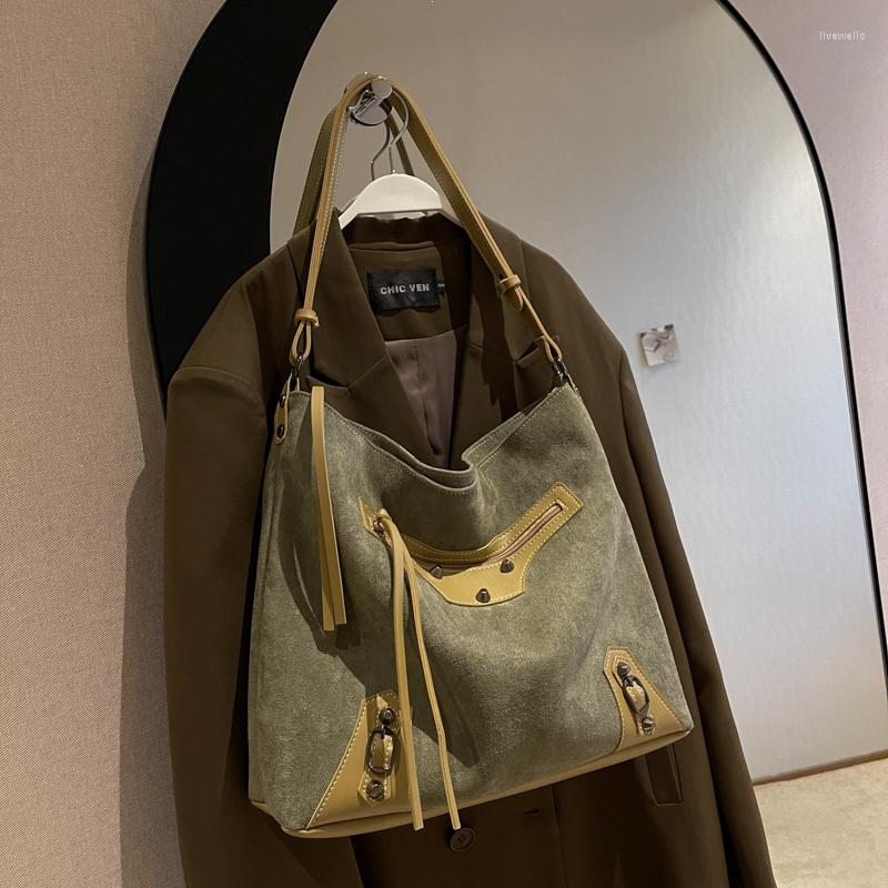 

Evening Bags Brand Designer Suede Large Totes Shoulder Crossbody For Women Handbag And Purses 2022 Ladies Messenger, Green