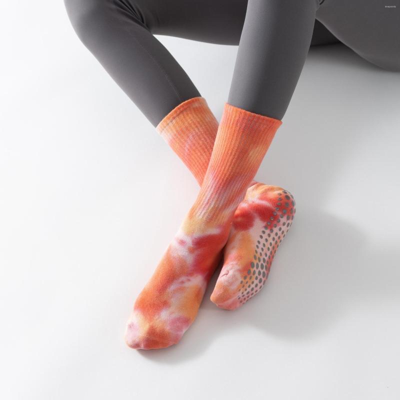 

Athletic Socks Tie-dyed Long Yoga Light Luxury Wind Versatile Color Cotton Moisture Absorption Sweat Personality Fashion