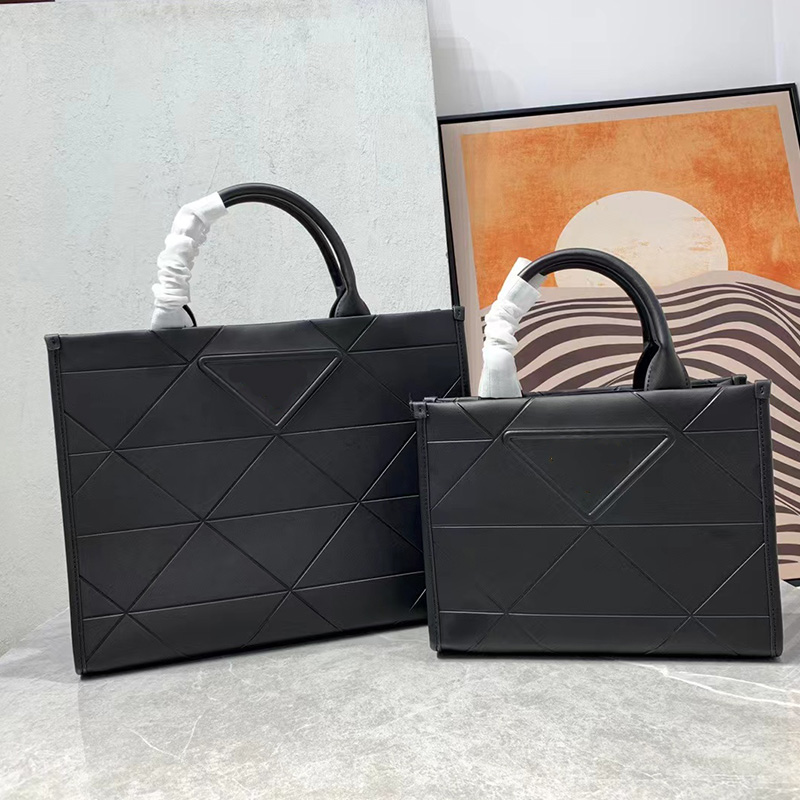 

Women's tote bag Saffiano leather Diamond Lattice designer bag large Open one shoulder bags messenger bag shoulder strap adjustable black Large and small 2023