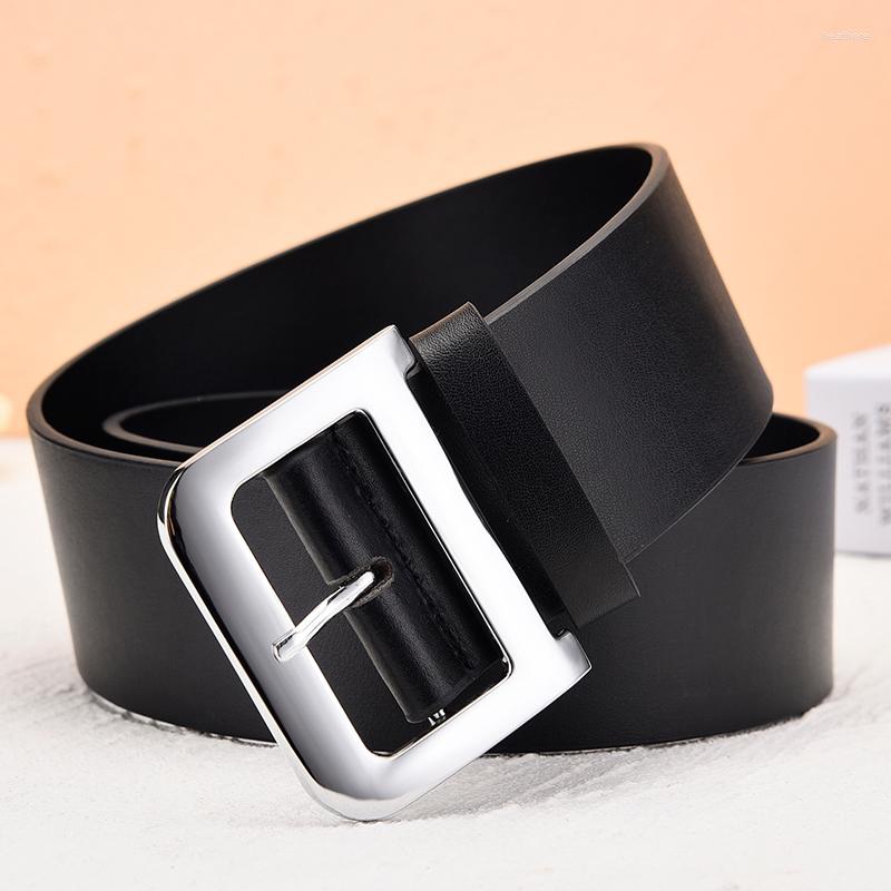 

Belts Designer For Women High Quality Genuine Leather Belt Waist Jeans Ceinture Femme Gold D Buckle Cummerbunds, Black