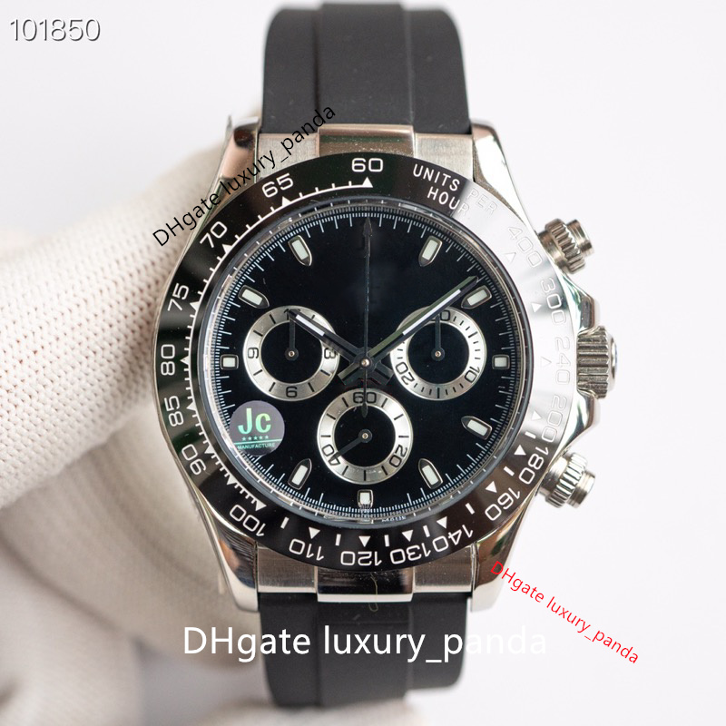 

12.4mm ultra-thin men's watches automatic mechanical watch 40mm ETA7750 movement 904L sapphire glass ceramic ice blue luminous fashion waterproof watch
