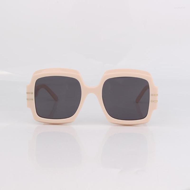 

Sunglasses Square Acetate Women Ivory Frame Fashion With Metal Details