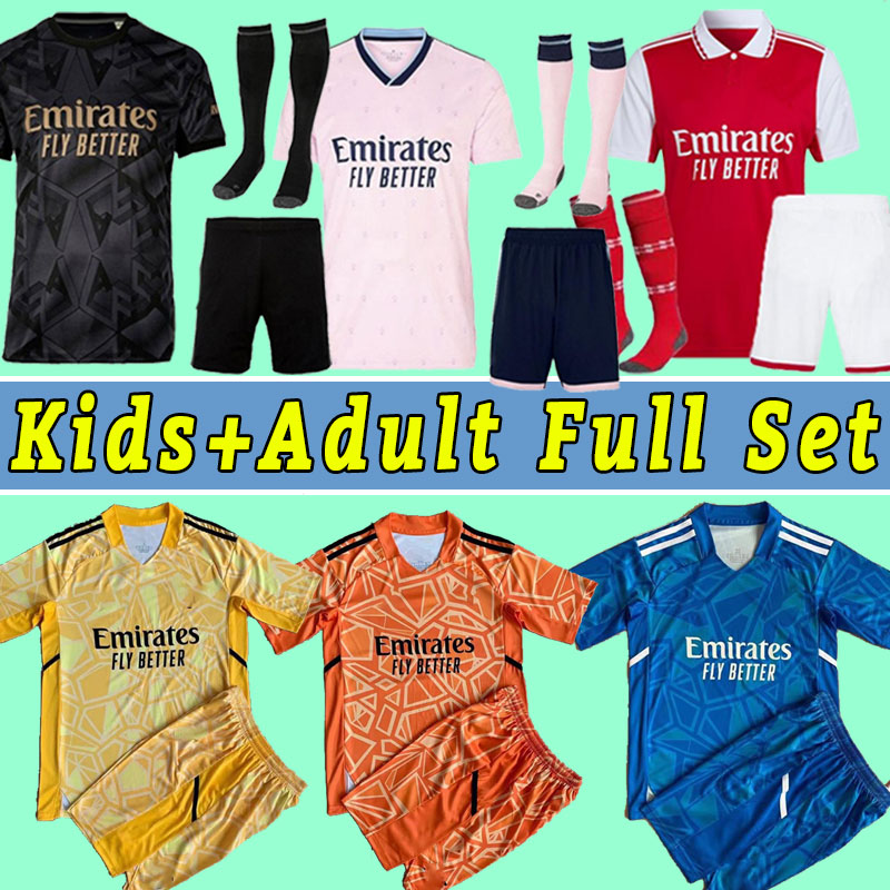 

Full Set  23 SMITH ROWE SAKA soccer jersey MARTINELLI TIERNEY 2022 2023 football shirt Men ODEGAARD gUNNER G.JESUS FABIO VIEIRA men kids child socks pants shorts, Third+patch