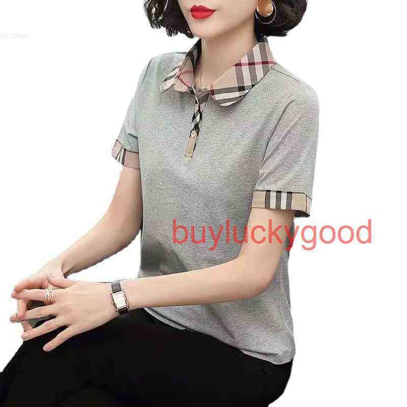 

Good Brand T shirt Lapel short sleeve T- women's cotton loose summer clothes 2022 new middle-aged and elderly mother Popl 50 year old T-, Black