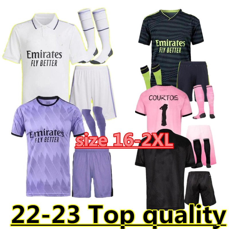 

kids kit 120th Y-3 black 22/23 2023 BENZEMA soccer jerseys football shirt VINI JR CAMAVINGA ALABA ASENSIO MODRIC VALVERDE camiseta COURTOIS goalkeeper pink 666, Red