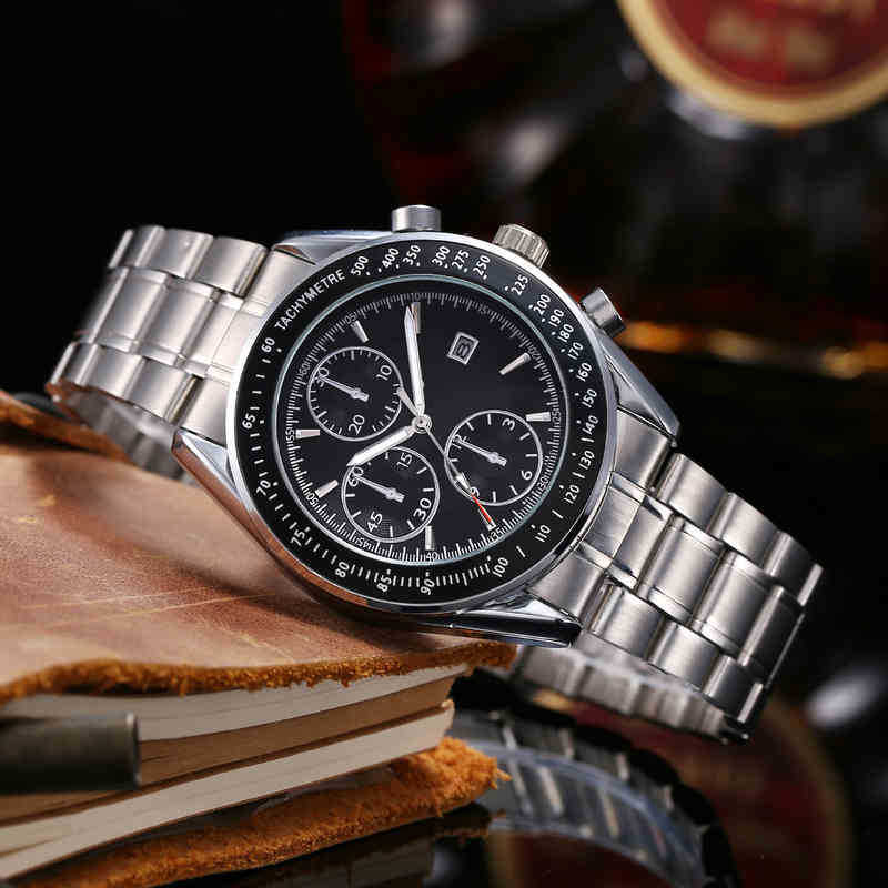 

Omg Speed Master Watches Wristwatch Luxury Fashion Designer Chaoba Three Eye Steel Band 6-pin