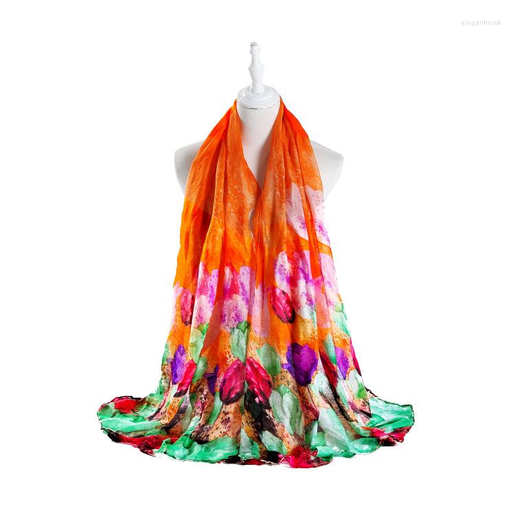 

Scarves 120pcs/lot Fashon Spring Color Tulip Print Scarf Shawl Pashmina/flower