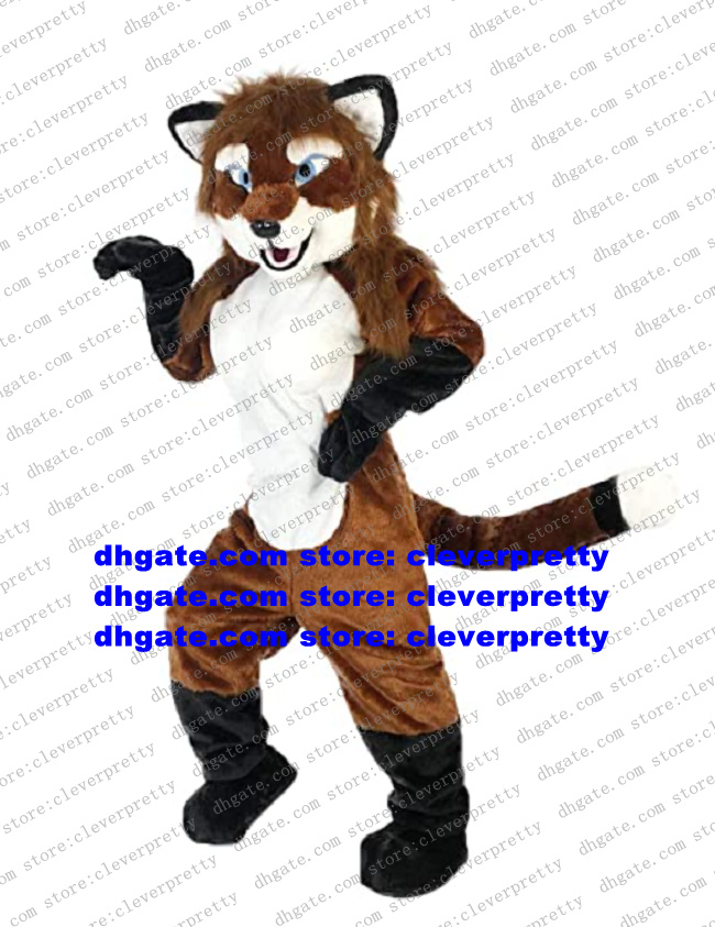 

Brown Plush Furry Fox Mascot Costume Husky Dog Wolf Fursuit Adult Cartoon Character Outfit Movie Props Recreation Ground zz7572, As in photos