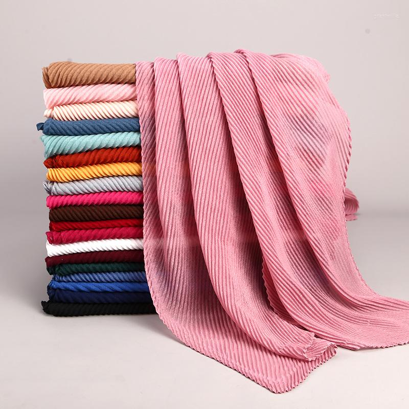 

Scarves Coton Linen Crinkled Scarf Women Fashion Pleated Muslim Head Soft Shawl 180 80cm Bufandas Invierno Mujer