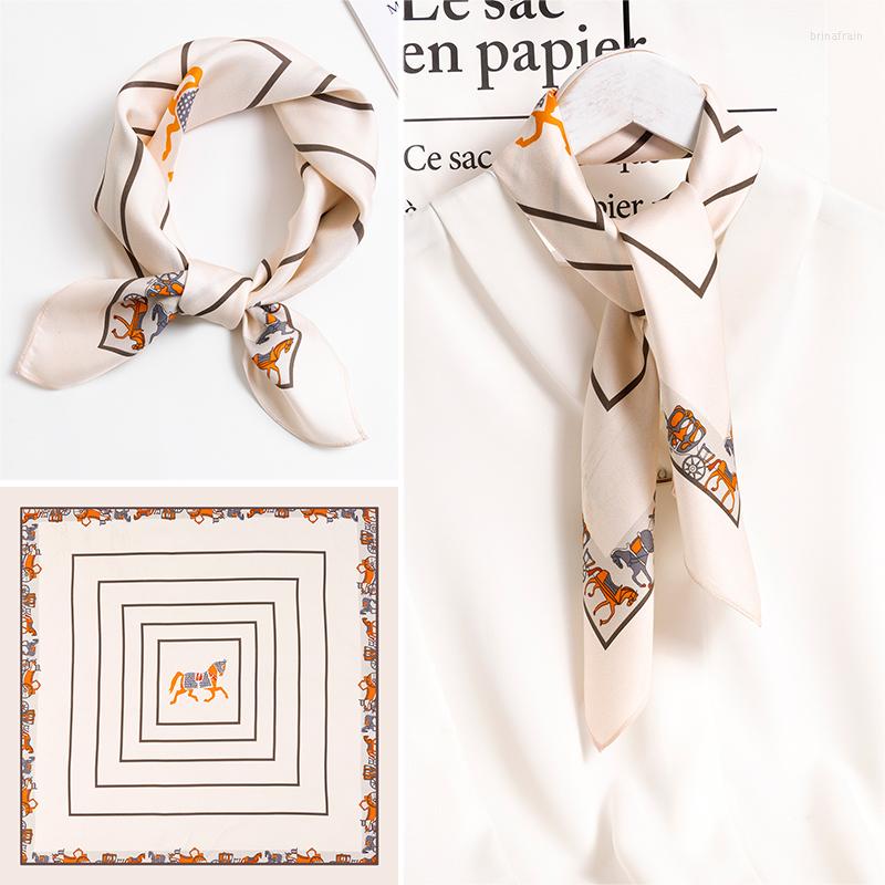 

Scarves Spring Autumn Silk Scarf Small Square Women Versatile