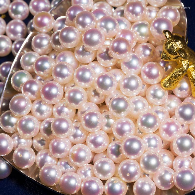 

Beads One Pcs Loose White Akoya Pearls Round 7-8mm For DIY Jewelry Making FPPJ Wholesale Nature Gem Stone