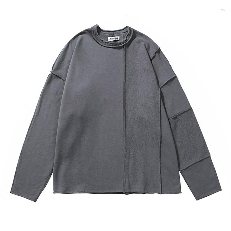 

Men's Hoodies Oversized Hi Street Vintage Casual Sweatshirts Streetwear Patchwork Spring Pullover Tops For Male Solid Color, Beige