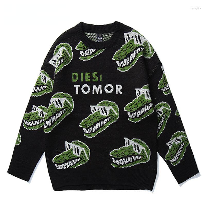 

Men's Sweaters Men's Fashion Y2K American Sweater Trend Brand Cartoon Japanese Sweatshirts Couple Wool Knitted Jumper Pullover 2022, Black