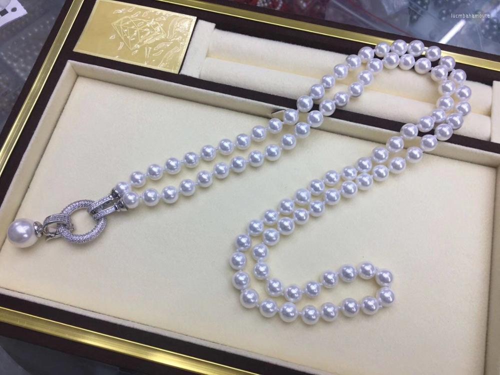 

Pendant Necklaces South Sea 8-9mm Round White Pearl Necklace 18inch