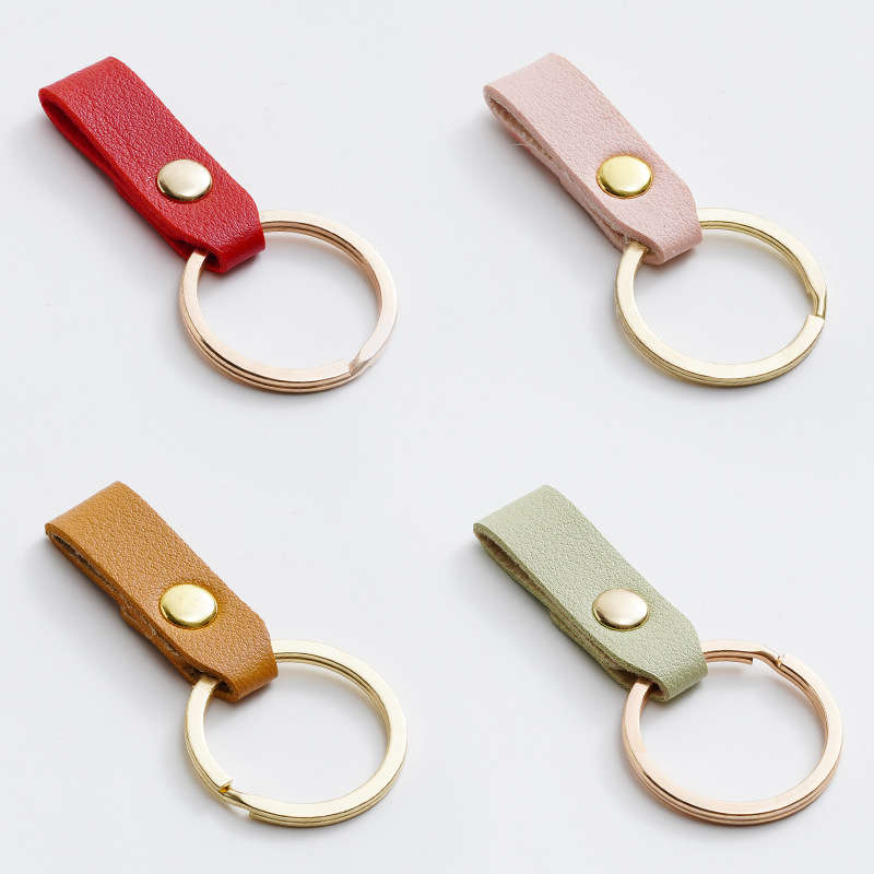 

Small PU Leather Car Key Chain Mini Leather Keyring Tiny Key-Holder Chic Keychains Wholesale