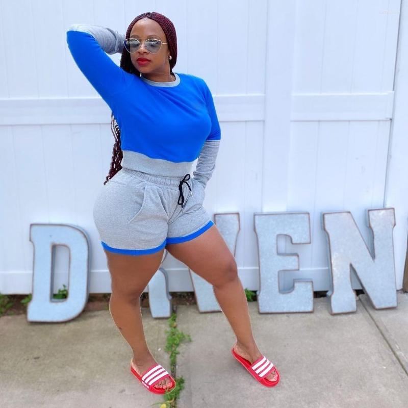 

Women' Tracksuits Summer Women Two Piece Set Sportswear T-Shirts And Shorts Ladies Casual O-Neck Pullover Long Sleeve T-Shirt, Blue