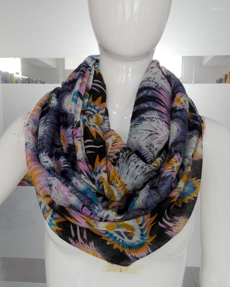 

Scarves 2022 Peacock Feather Yarn Print Women's Infinity Loop Scarf Gift Shawl