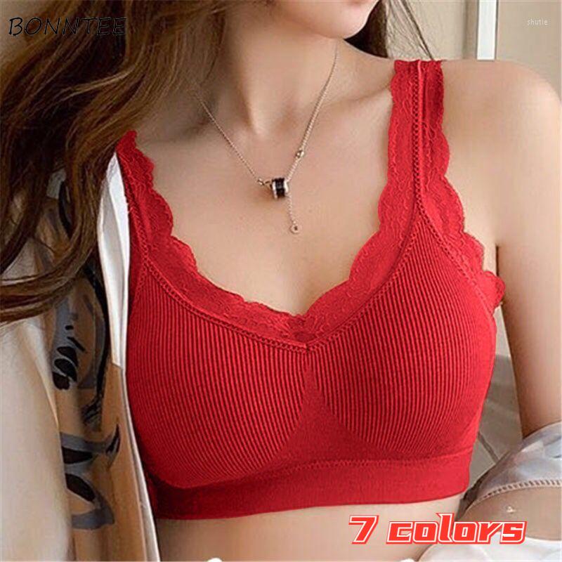 

Women' Tanks Camis Women Female Sexy Lace With Chest Pad All-match Soft Breathable Fashion Simple Young Daily Ulzzang Elasticity, Coffee