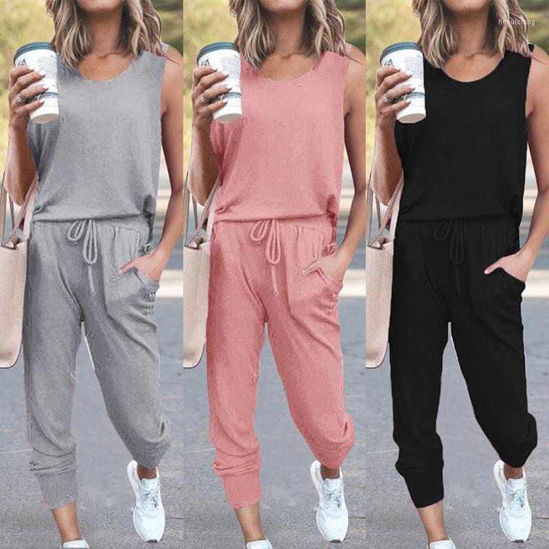 

Women' Two Piece Pants 2 Set Women Short Sleeve Tops And Elastic Waist Suit Tracksuits Female Summer Pullover Casual Shirts Loose Trousers, Dark grey1
