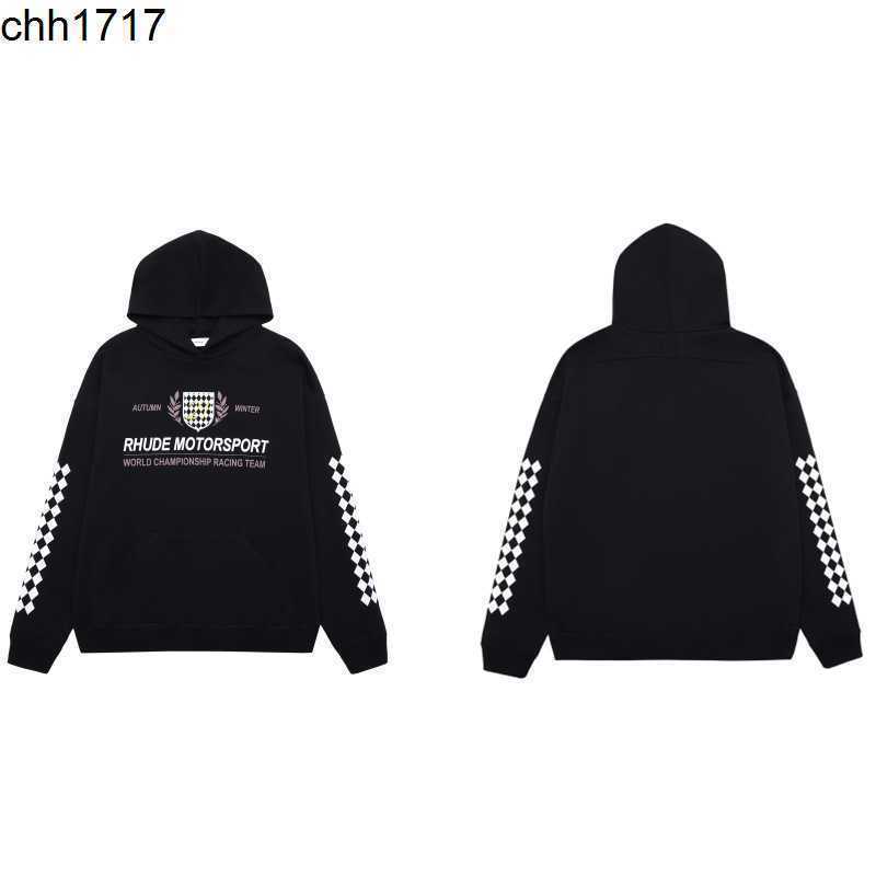 

Rhudes motorsport new loose cotton oversize Hoodie for men and women, Black