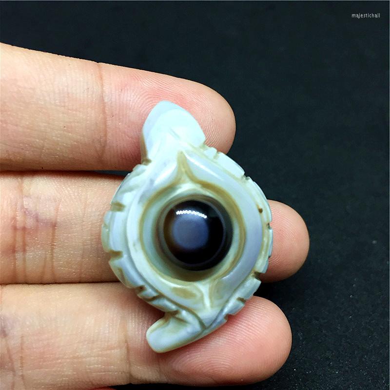 

Beads 1pcs 1lot Natural Agate Heaven Eyes Black And White Amulet Tibetan Dzi Pendants For DIY Jewelry Making S