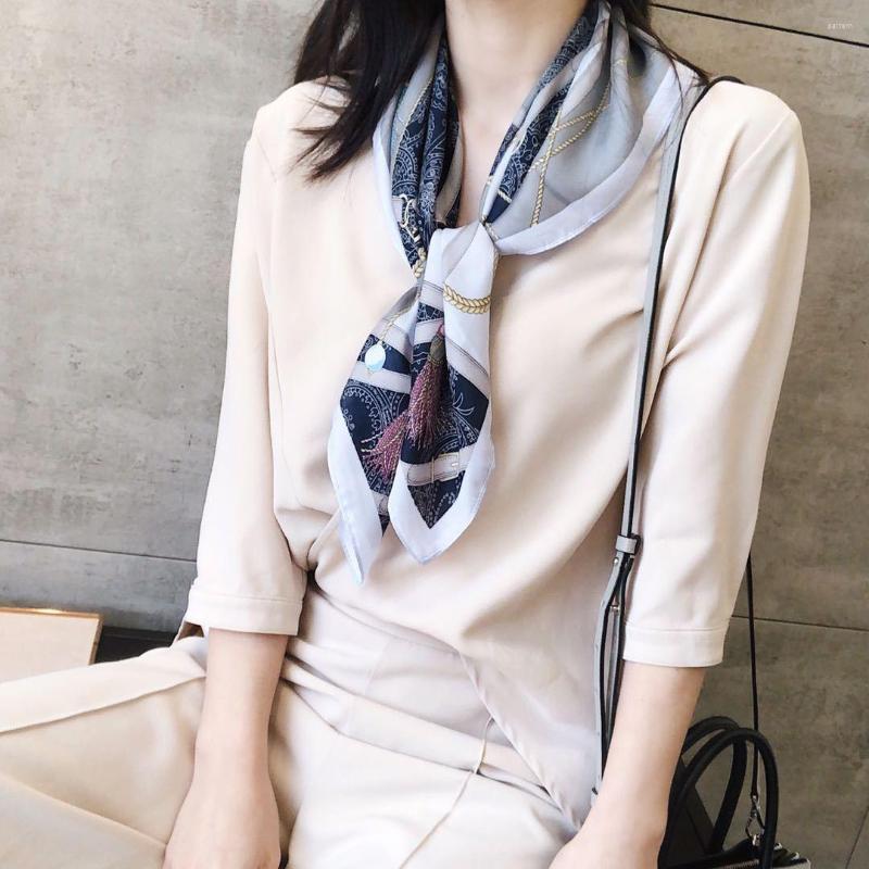

Scarves Yishine 2022 70x70cm Chain Tassels Pattern Print Square Scarf Women Bandana Hairband Lady Head Wraps Female Shawl Neckerchief