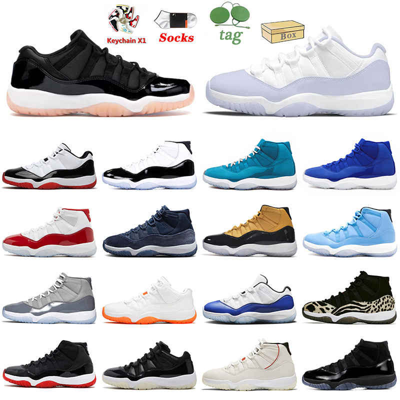 

2023 Fashion Jumpman 11 Quality Basketball shoes 11s Bleached Coral Pure Violet Cherry Women Mens Sports Black Yellow Cool Grey High Concord Sneakers With Box, C26 concord blue 36-47