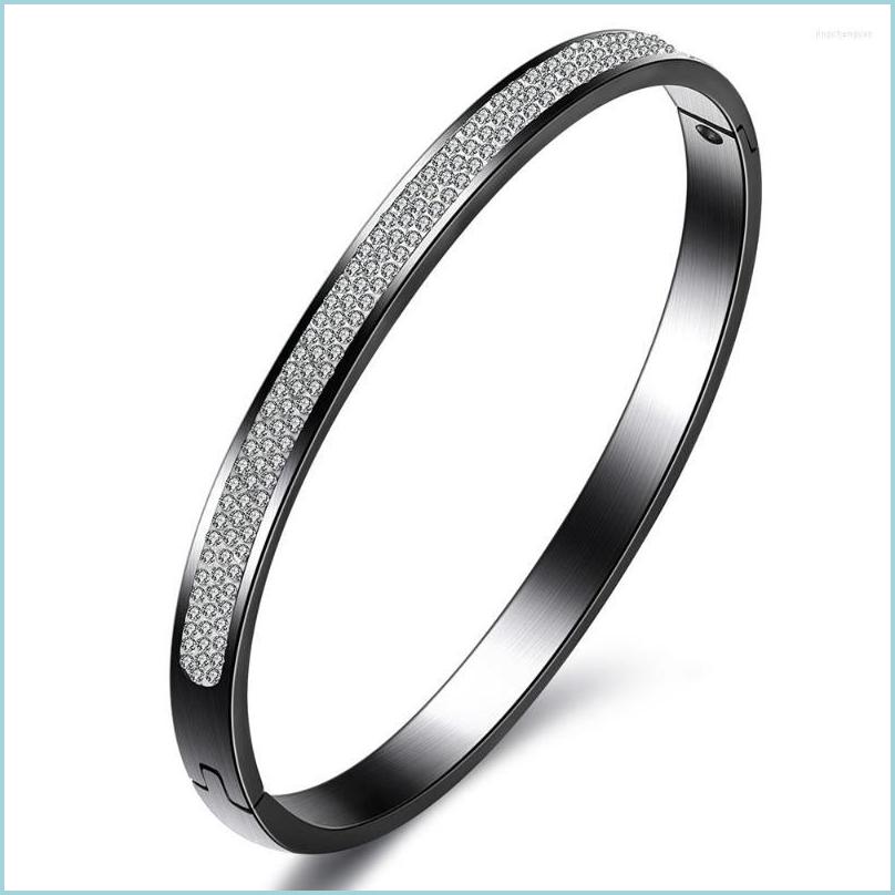 

Bangle Bangle Wholesale Stainless Steel Bangles Jewelry With Good Cz Crystal Beads Drop Delivery Bracelets Dhuar