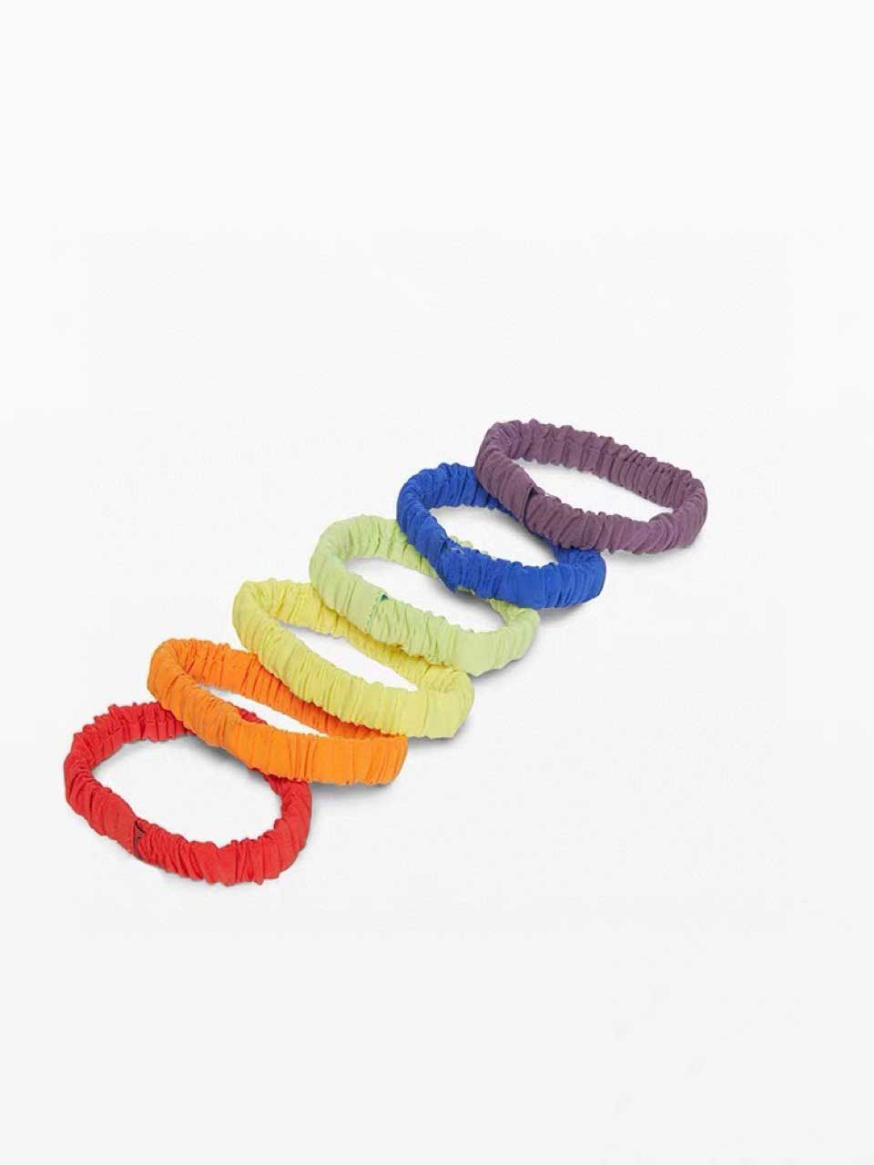 

2022LUU Headwear Hair Ties designer Rainbow 6 Color Hair Circle Sports Candy Macaron Hairband Yoga Fitness Hairs Cord Reflective Anti-skid Super Elastic, With o