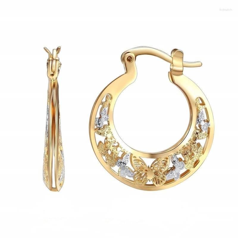 

Hoop Earrings 2022 Fashion Luxury Hollowed Out Gold-plated Silver Butterfly Selected Women's Gifts Wedding Party Jewelry