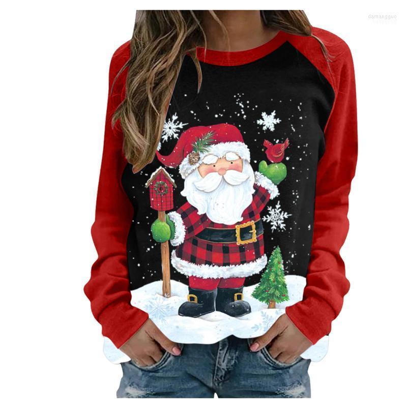 

Women' Hoodies Women' & Sweatshirts CHAMSGEND Women Casual Christmas Santa Claus Printing Raglan Long Sleeve Shirts Blouse Tops, Black