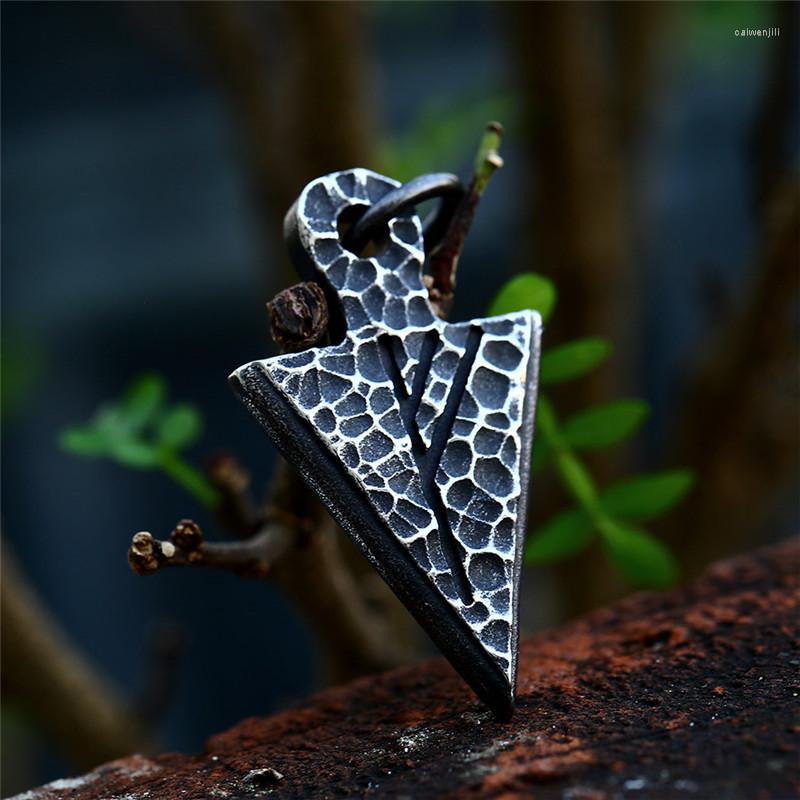 

Pendant Necklaces Viking Triangle 316L Stainless Steel Retro Rune Odin 's Runes Norse Mythology Celtic Necklace With 60cm Chain