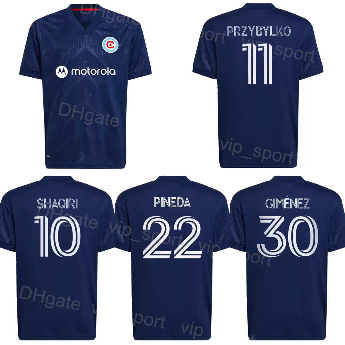 

22-23 MLS Chicago Soccer Fire 11 Przybylko Jerseys 10 Shaqiri 99 Ivanov 9 Offor 1 SLONINA 20 OMSBERG 2 SEKULIC 22 PINEDA 6 NAVARRO 30, Blue
