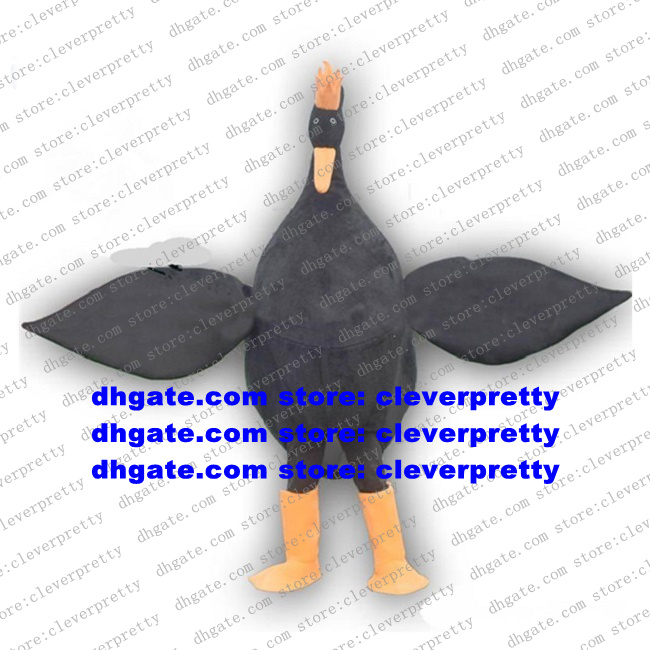 

Black Swan Cygnus Goose Geese Mascot Costume Adult Cartoon Character Outfit Company Celebration Competitive Products zx2740, As in photos
